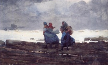  Esposa Arte - Esposas pescadoras Winslow Homer acuarela